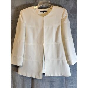 Preston & York Cream Open Front Blazer‎ Jacket Womens 8 Career Classic